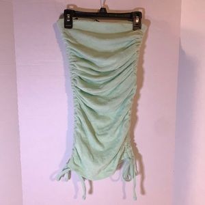 NWT: Womens Size Small Mini Skirt Mint Ruched Drawstring